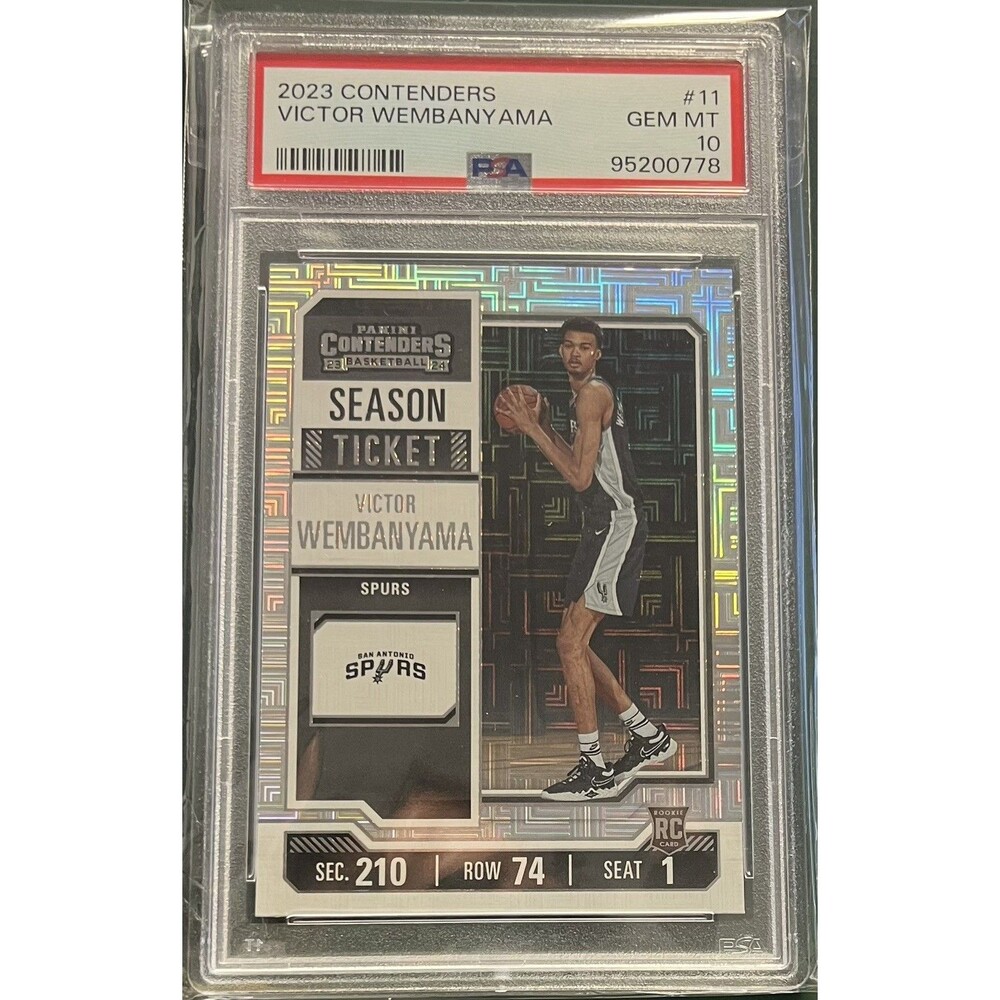 2023 Contenders VICTOR WEMBANYAMA #11 Rookie Card Season Ticket PSA 10 GEM MT